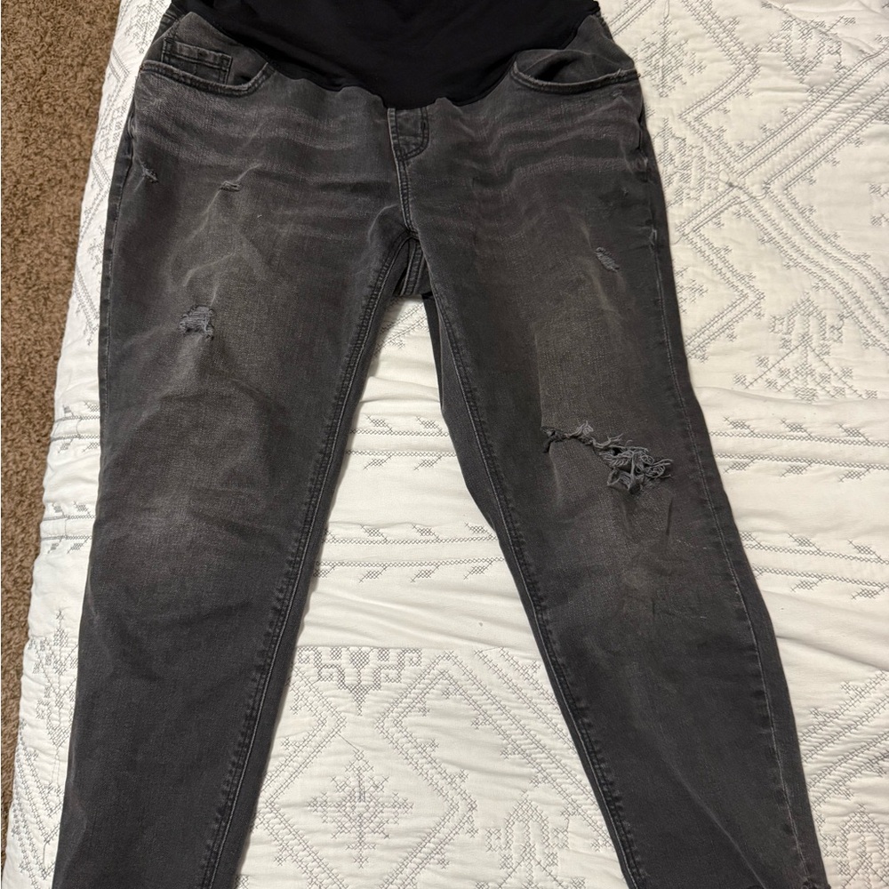 Charcoal maternity jeans, size 10 short
